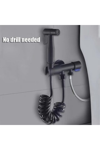 Ulzyvf Taşınabilir Bide Duşu - Paslanmaz Çelik, Basınç Ayarlı, Çok Amaçlı Siyah Siyah