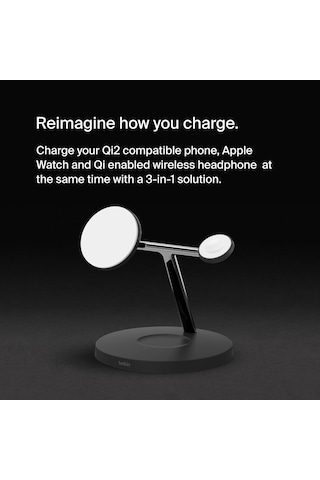 Belkin Boostcharge Pro Kablosuz 3'ü 1 Arada Şarj Cihazı Qi2 Iphon Diğer