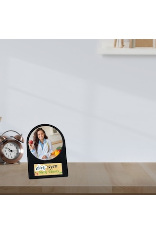 Diyetisyenlere Özel Fotoğraflı Ahşap Masa Üstü Çerçeve