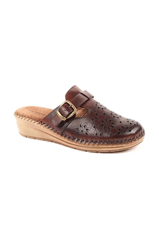 Forelli 80625-h Cary Kahverengi Kadın Hakiki Deri Terlik Kahverengi