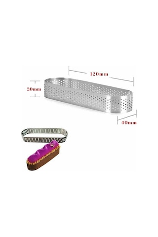 Oval Delikli Tart Kalıbı 12x4 Cm Paslanmaz Çelik Tart Halkası Profesyonel Tart, Mini Cheesecake Ve Fransız Pasta Kalıbı Diğer