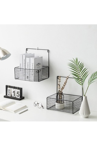 Wessdizayn Wd109 Minimalist Kafes Tel Tasarımlı Metal Duvar Rafı