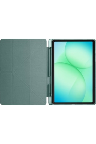 Samsung Galaxy Tab A11 Plus 2025 Kılıf Uyumlu Standlı Kalem Bölmeli Akıllı Trifolding Kapak Sm-x230 Koyu Yeşil