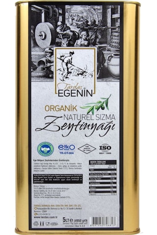 Tardaş Egenin Organik Naturel Sızma Zeytinyağı 5 L
