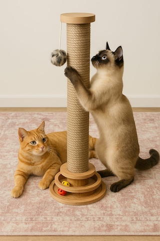 Kedi Tırmalama Çubuğu Ve Oyuncağı - 64cm