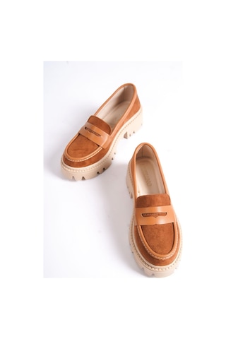Mubiano Mb1190-tb Kalın Taban Lüx Süet Taba Kadın Kolej Loafer Taba