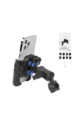 Mechrıg 9-16 Mm Boru Çapı Uyumlu Motosiklet Dikiz Aynası Telefon
