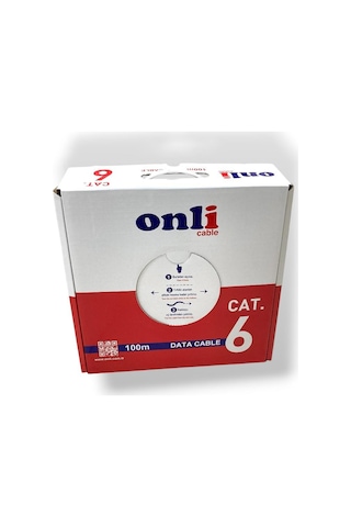 Onli 23awg Utp Cat6 Network Kablosu Şeffaf 100mt Yerli Üretim