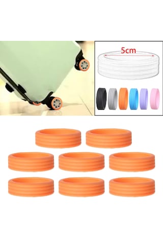 Homyl 8x Silikon Bagaj Jant Kapakları Çizilmeye Karşı Koruma Turuncu