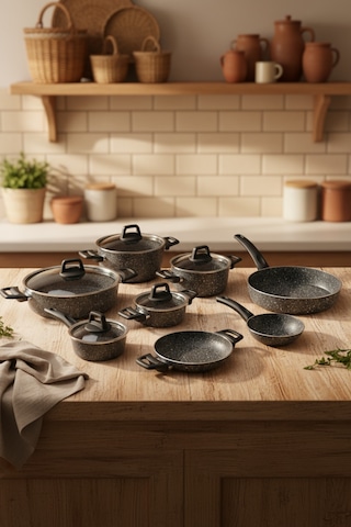 Bernardo Anita 13 Parça Tencere Seti Gri Gri