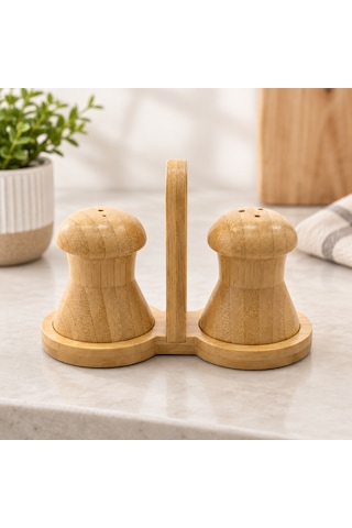 Stantlı Bambu Tuzluk Renkli