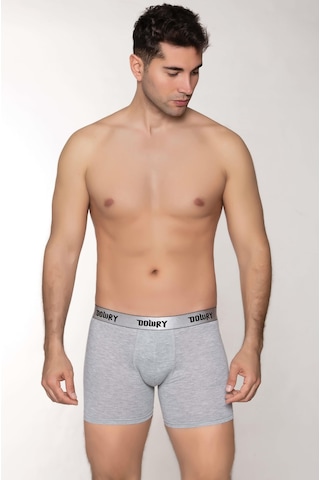 Dowry Erkek Modal Boxer Logo Lastikli Uzun Gri Gri