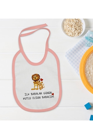 Bk Kids İlk Babalar Günün Kutlu Olsun Tasarımlı Pembe Bebek Mama Pembe
