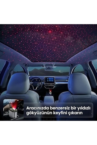 66w Acl Led Işık Tavan Aydınlatmalı 4ın1 Çift Kablolu Hızlı Şarj 3.4a Araç İçi Çakmaklık Şarj Aleti
