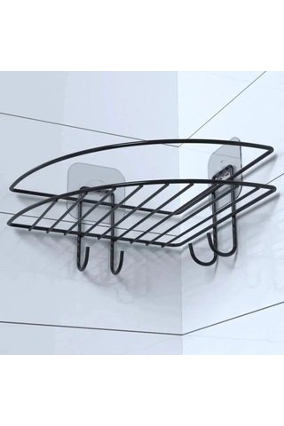 Yapışkanlı Banyo Köşeliği Kancalı Köşe Rafı Duş Şampuanlık Duvar Düzenleyici Organizer Raf 5365 Çok Renkli
