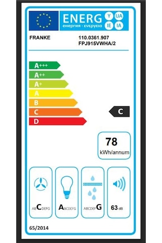Franke FPJ 915 V WH A Glass Vertical Duvar Tipi 90 CM Davlumbaz