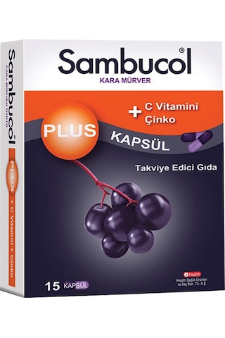 Sambucol Plus Kara Mürver Özütü C Vitamini & Çinko 15 Kapsül