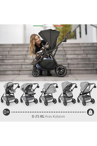 Elele Hera Travel Sistem Bebek Arabası Silver Gri