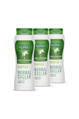 Komili Normal Saçlar İçin Vegan Temel Bakım Şampuanı 3'lü Set- - 3 X 500 Ml Dökülen
