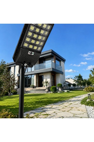 Hareket Sensörlü Solar Led Bahçe Lambası 3 Modlu Uzaktan Kumandalı Dış Mekan Aydınlatma