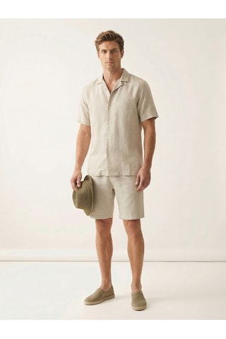 Xint Naturel %100 Keten Regular Fit Gömlek 700988 bej