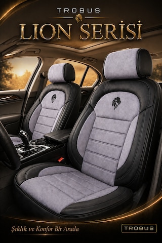Mercedes E 2013+ Uyumlu Lion Serisi Tay Tüyü Gri Siyah Premium Koltuk Kılıfı