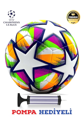 Futbol Topu Pro Şampiyonlar Ligi + Pompa Bsf61 Çok Renkli