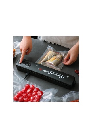 Vacuum Sealer Gıda Vakum Ve Mühürleme Makinesi 10 Plastik Poşet Hediyeli Kırmızı