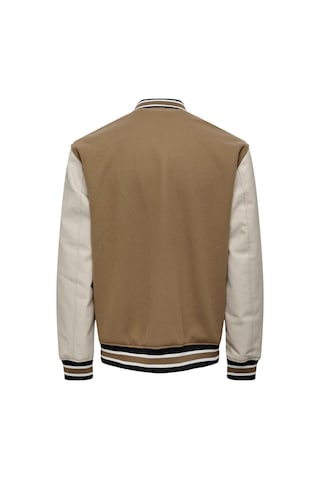 Only & Sons Onsjason Varsıty Jacket Otw Acık Kahve 001