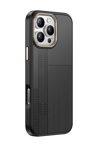 Nourthkiingdom Apple Uyumlu iPhone 16 Pro Max Kılıf M-safe Şarj Özellikli Karbon Fiber Görünümlü Nrtk Antina Kapak - Gri Gri