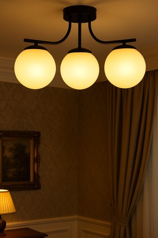 Lora Modern Tasarım Minimal Yatak Odası Salon Mutfak Siyah Renk Füme Camlı 2 Li Avize