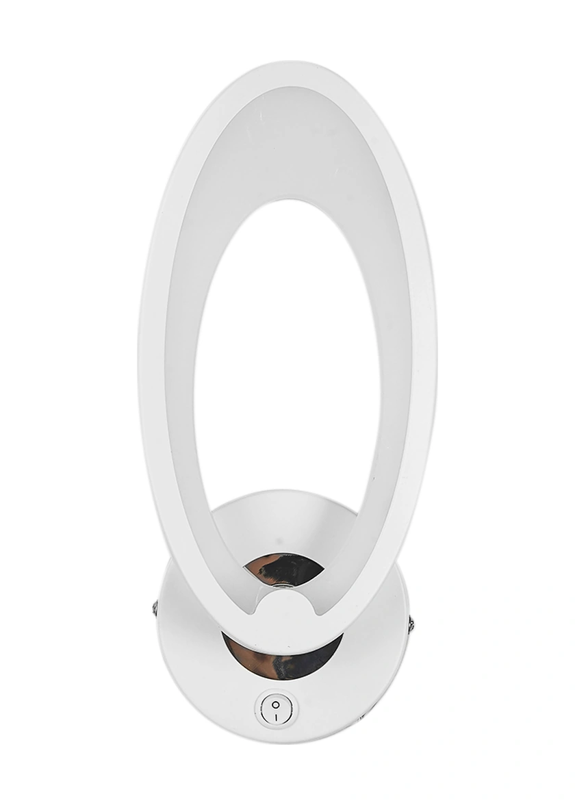 Qingmipy 3062 Model Duvar Lambası, 10w Led Isık, 3000k Sıcak Beyaz, 85-265v Geniş Voltaj, Açma/kapatma Anahtarlı, Akrilik Ve Demir Malzeme, Oturma Odası/yatak Odası Için Beyaz