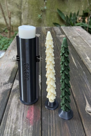 Çam Şamdan Silikon Mum Kalıbı Beyaz