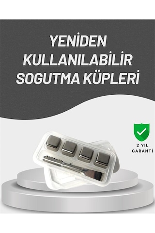Çevre Dostu Metal Buz Küpü Ve Kullanışlı Klips Seti Gri