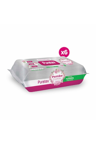 Puretex Yüzey Temizlik Havlusu Pembe Çiçekler 6x100 600 Yaprak Beyaz