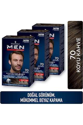 Men Perfect Saç Boyası 70 Koyu Kahve X 3 Adet set-hnkl-2527-5189