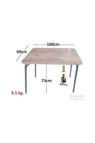 Ayrex Katlanır Ayaklı Pratik Mutfak Balkon Ders Çalışma Masası Katlanan Portatif Piknik Masa 60x100cm Diğer