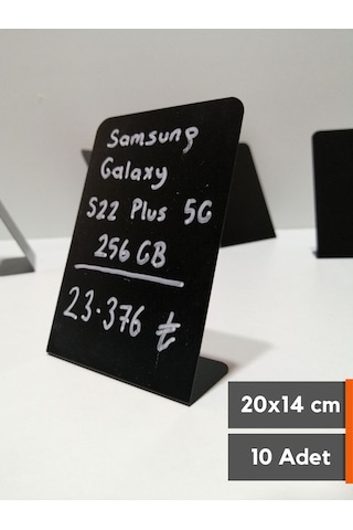10 Adet Silinebilir Karatahta Siyah Etiket 20 x 14 CM İsimlik Pano