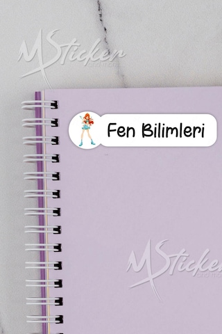 Okul Ders Etiketi Winx Temalı 26 Adet 8 Cm Okul Ders Etiketi Diğer
