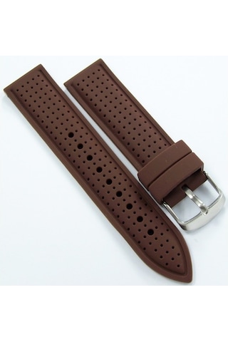 Kahverengi Kokusuz Silikon 22Mm Saat Kordonu Yumuşak Spor Kayışı