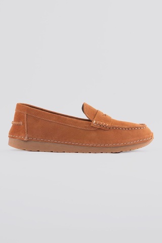 Kadın Hakiki Süet Loafer Konfor Taban Günlük Ayakkabı Monela Taba Taba