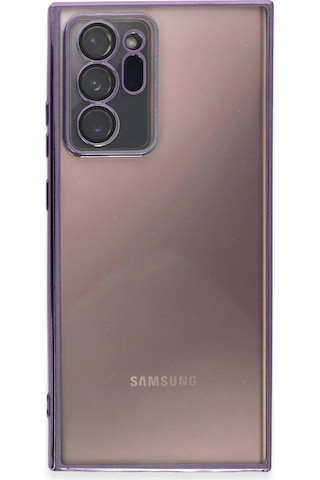 Samsung Uyumlu Galaxy Note 20 Ultra Kılıf Kamera Korumalı Lensli Silikon Mor