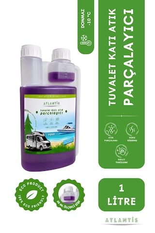 Karavan Tekne Tuvalet Kimyasalı 1000 Ml Portatif Ve Kasetli Tuvalet Atık Parçalayıcı - Ölçekli Şişe