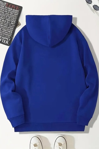 Duck Baskılı Oversize Sweatshirt Mavi