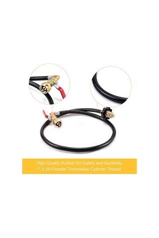 Propan Dolum Adaptörü Hortumu 39.3in Propan Uzatma Y25992 Siyah Siyah