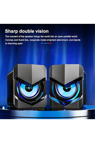 Lemestar V-158 Usb Beslemeli Bilgisayar Hoparlörü - 3.5mm Kablolu Stereo Ses, 3w Güç, Hıfı Surround, Siyah Işık Yok