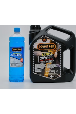 POWERTEN 20W50 Motor Yağı 4 LİTRE + Cam Suyu POWERTEN 20W50 Motor Yağı 4 LİTRE + Cam Suyu