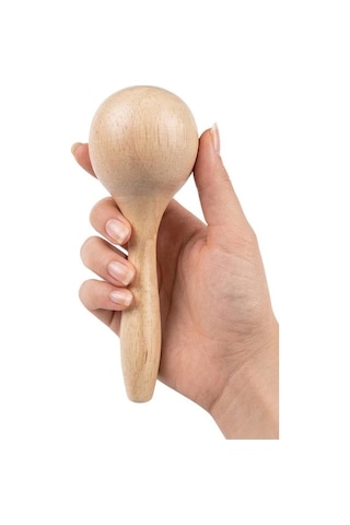 15 Cm Ahşap Ritim Aleti Marakas, Eğlenceli Sesler Açık Gri