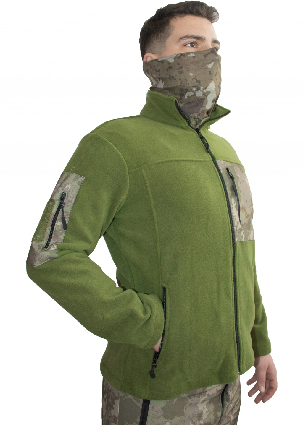 Mysia Outdoor Avcı Tipi Polar Mont Kalın Polar, Kamuflaj Desenli Cepli, Termal Outdoor Mont Çok Renkli