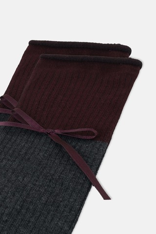 Suwen Fiyonk Detaylı Maxi Soket Çorap Wss12010393050 Gri